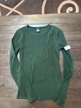 Old Navy Dark Green Ribbed Crewneck Sweater